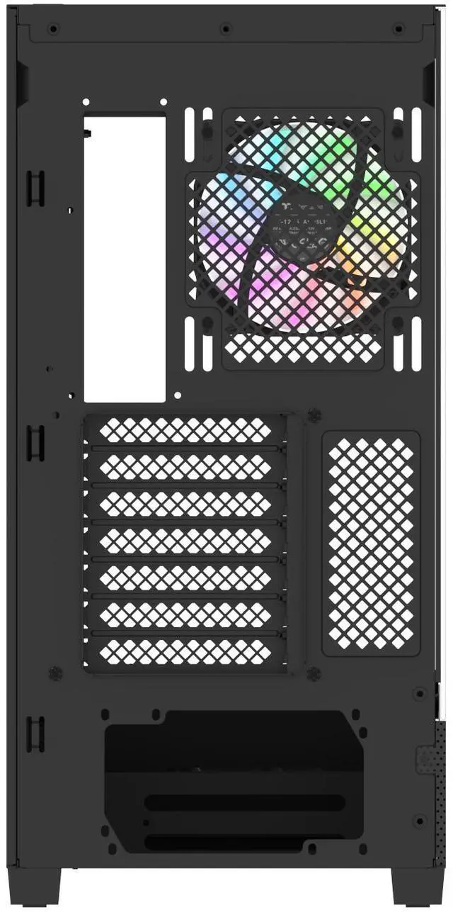 Alt view image 8 of 12 - Thermaltake View 290; Mid Tower; 3x120mm ARGB Lite Fans Included; 360mm Radiator Support; 450mm GPU Clearance; Hidden Connector Support; Rotatable PCIe Slots; 200mm PSU Clearance; Black; CA-11G-00M1WN-00