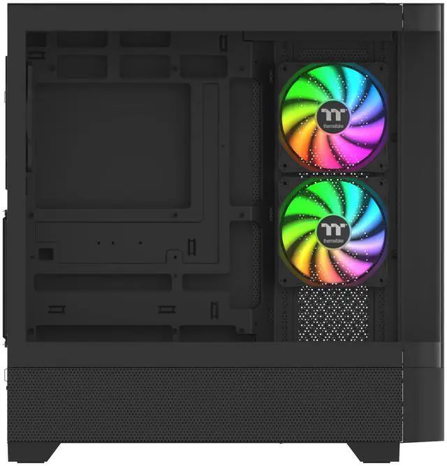 Alt view image 5 of 12 - Thermaltake View 290; Mid Tower; 3x120mm ARGB Lite Fans Included; 360mm Radiator Support; 450mm GPU Clearance; Hidden Connector Support; Rotatable PCIe Slots; 200mm PSU Clearance; Black; CA-11G-00M1WN-00