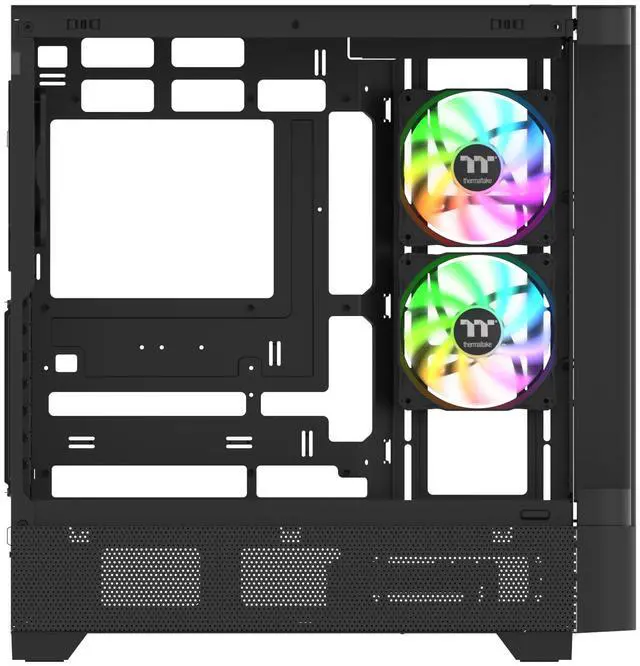 Alt view image 3 of 12 - Thermaltake View 290; Mid Tower; 3x120mm ARGB Lite Fans Included; 360mm Radiator Support; 450mm GPU Clearance; Hidden Connector Support; Rotatable PCIe Slots; 200mm PSU Clearance; Black; CA-11G-00M1WN-00