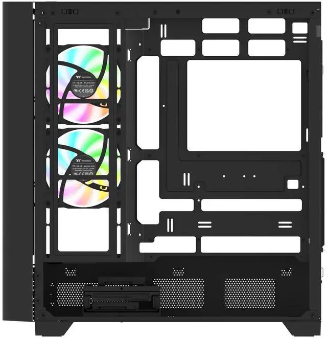 Alt view image 4 of 12 - Thermaltake View 290; Mid Tower; 3x120mm ARGB Lite Fans Included; 360mm Radiator Support; 450mm GPU Clearance; Hidden Connector Support; Rotatable PCIe Slots; 200mm PSU Clearance; Black; CA-11G-00M1WN-00