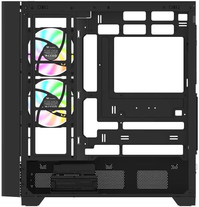 Alt view image 6 of 12 - Thermaltake View 290; Mid Tower; 3x120mm ARGB Lite Fans Included; 360mm Radiator Support; 450mm GPU Clearance; Hidden Connector Support; Rotatable PCIe Slots; 200mm PSU Clearance; Black; CA-11G-00M1WN-00