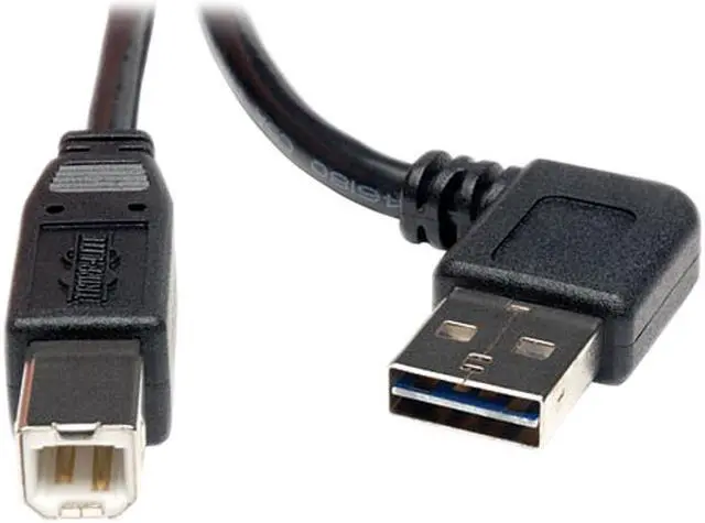 Main image of Tripp Lite Universal Reversible USB 2.0 Right Angle A-Male to B-Male Device Cable - 3ft
