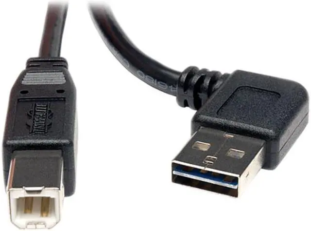 Main image of Tripp Lite UR022-006-RA Black Universal Reversible USB 2.0 Right Angle A-Male to B-Male Device Cable