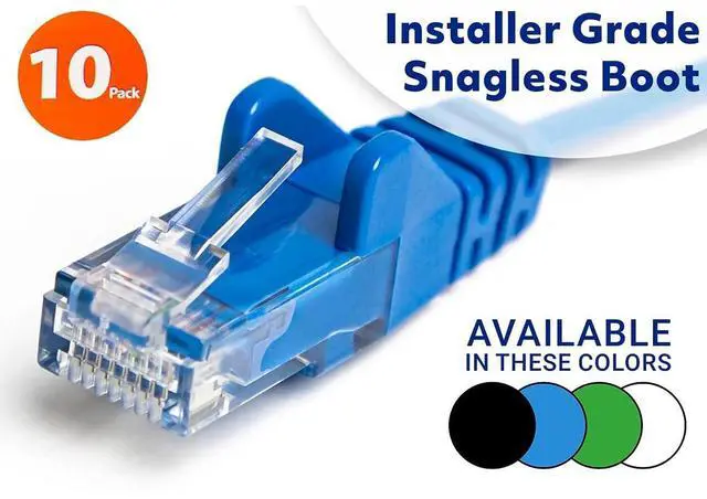 Alt view image 4 of 6 - Intellinet Cat6 U/UTP Slim Network Patch Cable, 0.5 ft., White, 10-Pack, 10G, 250 MHz, 100% Copper, 30 AWG, RJ45, Stranded, Snag-free, Gold-plated Contacts