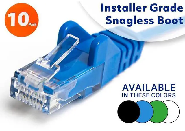 Alt view image 7 of 7 - Intellinet Cat6 U/UTP Slim Network Patch Cable, 14 ft., Green, 10-Pack, 10G, 250 MHz, 100% Copper, 30 AWG, RJ45, Stranded, Snag-free, Gold-plated Contacts