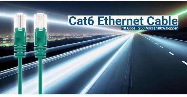 Alt view image 5 of 7 - Intellinet Cat6 U/UTP Slim Network Patch Cable, 14 ft., Green, 10-Pack, 10G, 250 MHz, 100% Copper, 30 AWG, RJ45, Stranded, Snag-free, Gold-plated Contacts