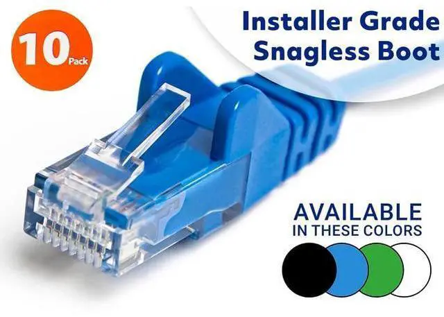 Alt view image 3 of 5 - Intellinet Cat6 U/UTP Slim Network Patch Cable, 1.5 ft., White, 10-Pack, 10G, 250 MHz, 100% Copper, 30 AWG, RJ45, Stranded, Snag-free, Gold-plated Contacts