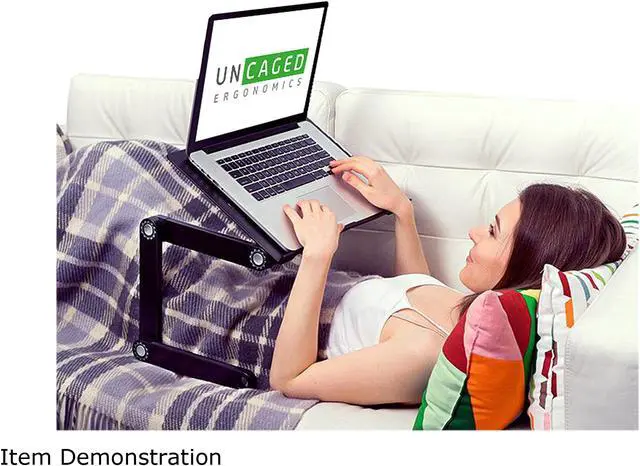 Alt view image 7 of 7 - WorkEZ Executive Laptop Cooling Stand Adjustable Laptop Desk for Bed foldable laptop stand with FAN USB Ports computer lap desk for laptop holder for bed laptop table ergonomic laptop stand for bed