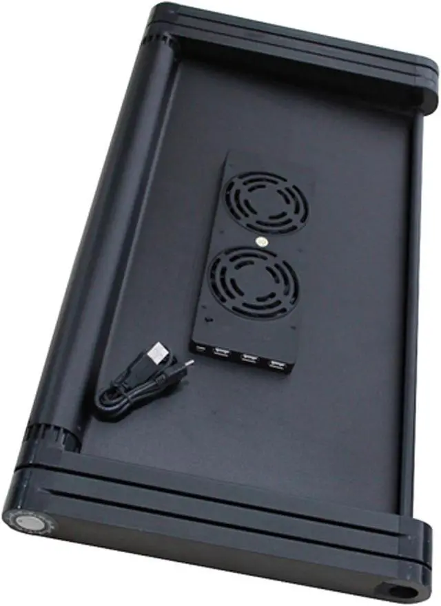 Alt view image 2 of 7 - WorkEZ Executive Laptop Cooling Stand Adjustable Laptop Desk for Bed foldable laptop stand with FAN USB Ports computer lap desk for laptop holder for bed laptop table ergonomic laptop stand for bed