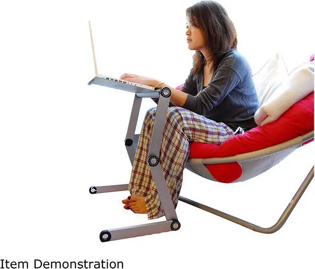 Alt view image 4 of 7 - WorkEZ Executive Laptop Stand for Desk Adjustable Height computer lap desk for laptop aluminum laptop cooling stand adjustable laptop desk for bed portable laptop stand ergonomic laptop holder desk