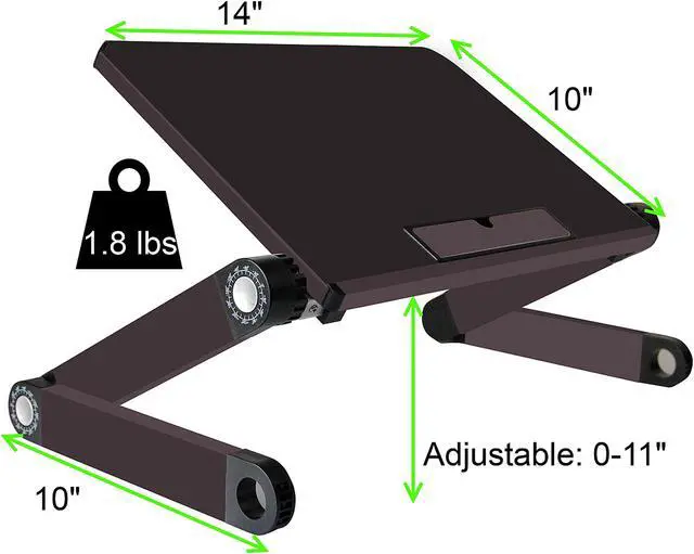 Alt view image 2 of 7 - WorkEZ Light Adjustable Laptop Stand – Lightweight Adjustable Lap Desk for Laptop Desk Ergonomic Laptop Riser For Desk Laptop Stand for Bed Portable Laptop Desk Foldable laptop stand for couch