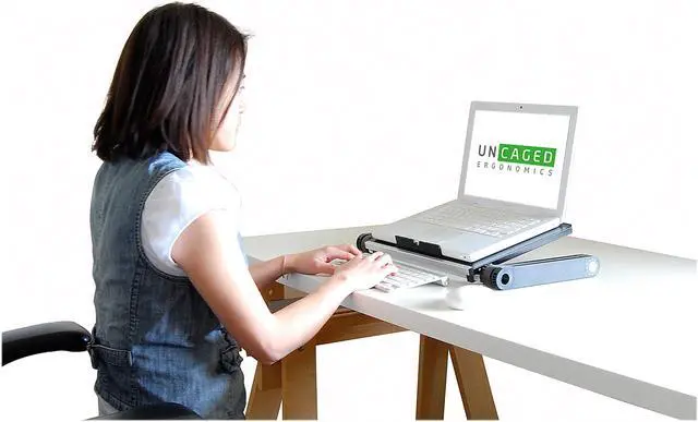 Alt view image 6 of 7 - WorkEZ Light Adjustable Laptop Stand – Lightweight Adjustable Lap Desk for Laptop Desk Ergonomic Laptop Riser For Desk Laptop Stand for Bed Portable Laptop Desk Foldable laptop stand for couch