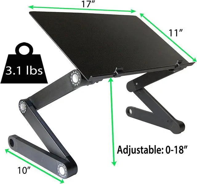 Alt view image 2 of 7 - WorkEZ Professional Laptop Riser for Desk - Adjustable Laptop Desk for Bed Computer lap desk for laptop ergonomic laptop stand for bed laptop holder desk laptop cooling stand bed desk for laptop black