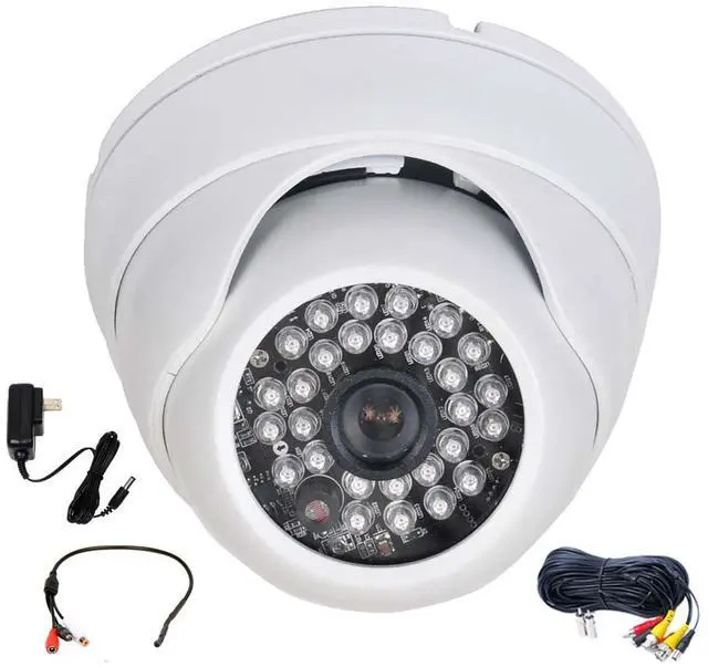 Main image of VideoSecu Outdoor Indoor Weatherproof 600TVL High Resolution Security Camera IR Day Night Built-in 1/3" Sony Effio CCD 3.6mm Wide Angle View Vandal Proof with Power, Cable and Audio Microphone WQU