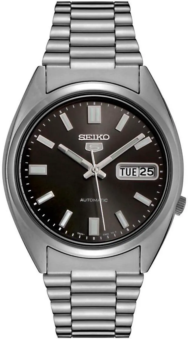 Alt view image 4 of 8 - Seiko Men's Automatic Charcoal Dial Stainless Steel