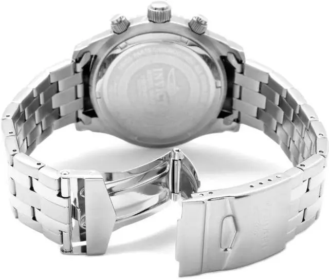 Alt view image 4 of 12 - Invicta 0621 Men's Stainless Steel Black Dial Chronograph