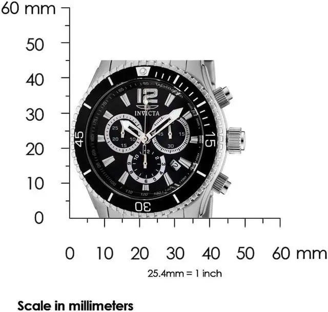 Alt view image 5 of 12 - Invicta 0621 Men's Stainless Steel Black Dial Chronograph