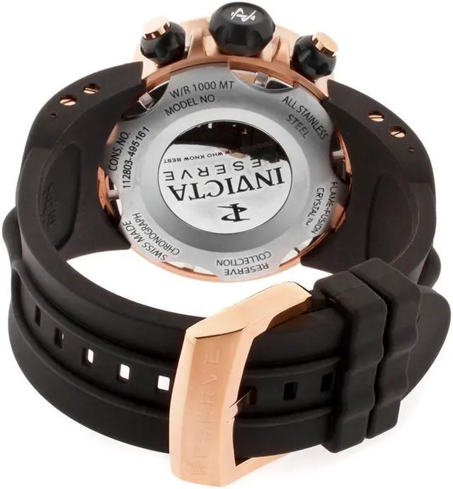 Alt view image 6 of 18 - Invicta 10832 Men's Reserve Venom Rose Gold Tone Silver Dial Rubber Strap Chrono