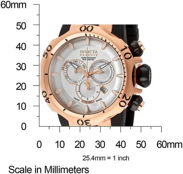 Alt view image 7 of 18 - Invicta 10832 Men's Reserve Venom Rose Gold Tone Silver Dial Rubber Strap Chrono