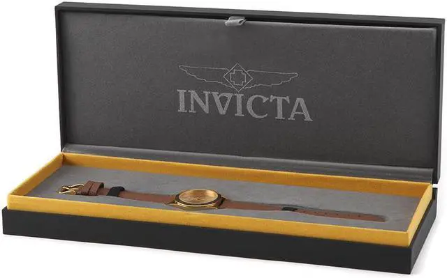 Main image of Invicta 15150 Women's Angel Brown Genuine Leather Gold-Tone Dial Watch