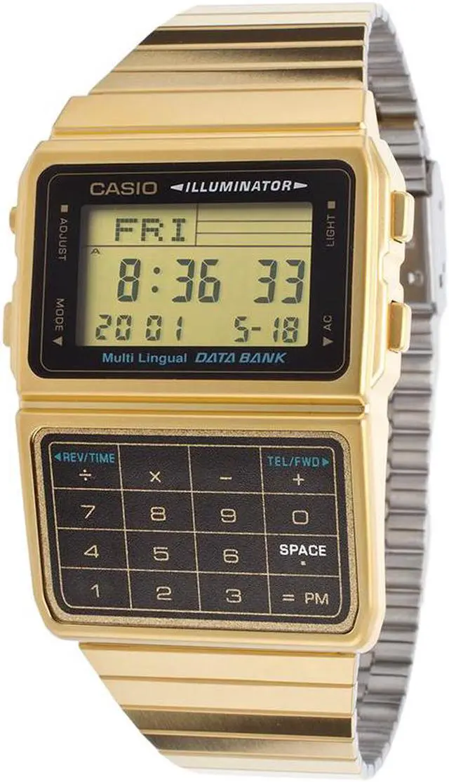 Alt view image 3 of 13 - Men's Casio Databank Telememo Calculator Watch DBC611-1D DBC-611-1D