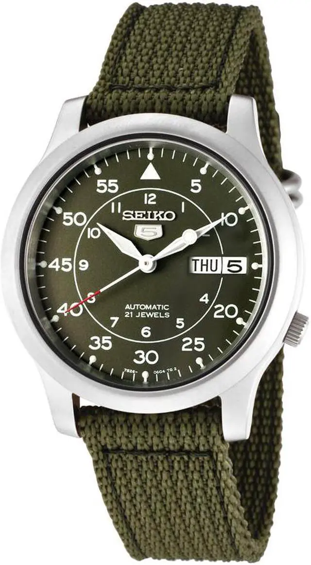 Main image of Men’s Seiko 5 Automatic Fabric Watch  - Green