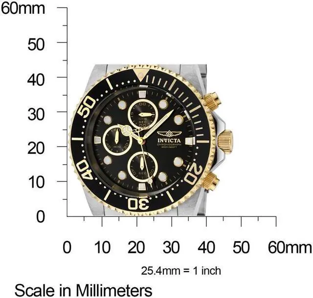 Alt view image 6 of 17 - Invicta 1772 Men's Pro Diver Two Tone Black Dial Coin Edge Bezel Chronograph Wat