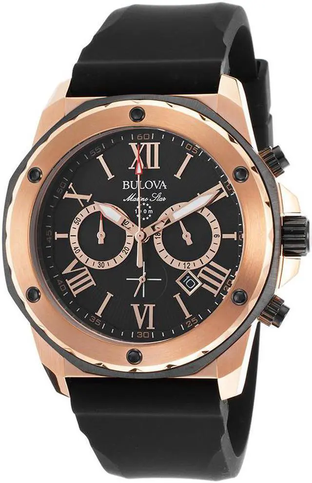 Main image of Bulova Marine Star Mens Rose Gold Tone Quartz Chronograph Watch 98B104