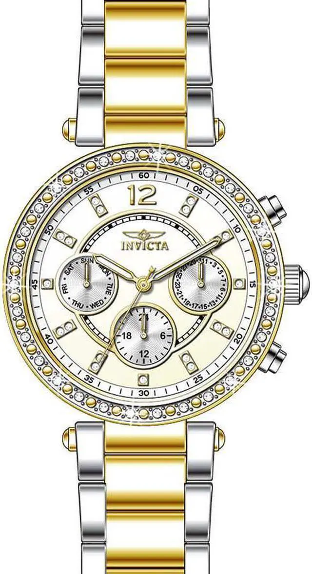 Main image of Invicta 20470Syb Women's Angel Multi-Function Two-Tone Stainless Steel Silver-Tone Dial Watch