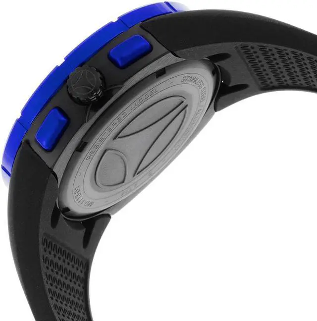 Alt view image 3 of 6 - Momo Design Md1113bk-21 Men's Highway Chronograph Black And Blue Silicone Carbon Fiber Dial Watch
