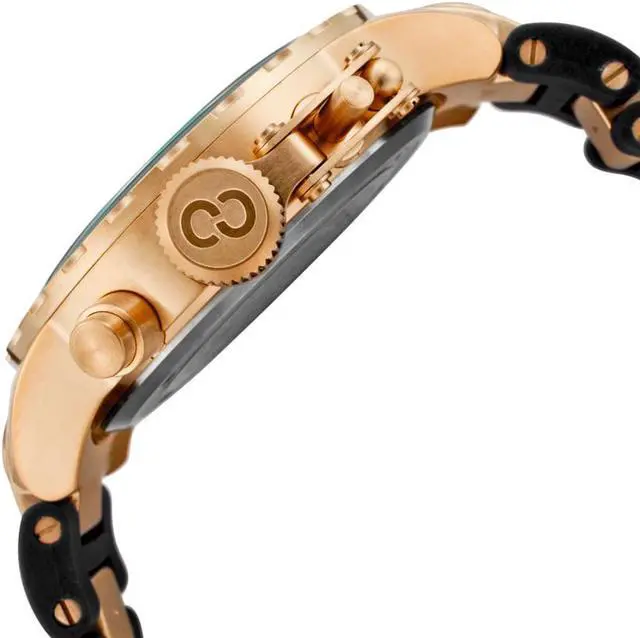 Alt view image 3 of 8 - Invicta 10620 Men's Corduba Chronograph Silver-Tone Textured Dial Black Polyurethane And 18K Rose Gold Plated Ss Watch