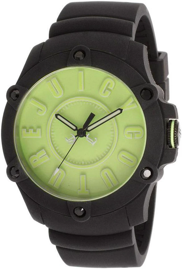Main image of Juicy Couture 1900906 Women's Surfside Black Silicone Neon Green Dial Watch