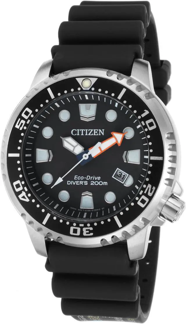 Alt view image 2 of 14 - Citizen Promaster Diver BN0150-28E Black/Black Polyurethane Analog Eco-Drive E168 Men's Watch