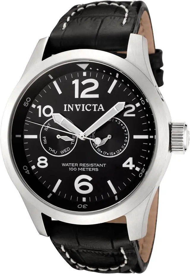 Main image of Men's Invicta II Black Dial Black Calf Leather
