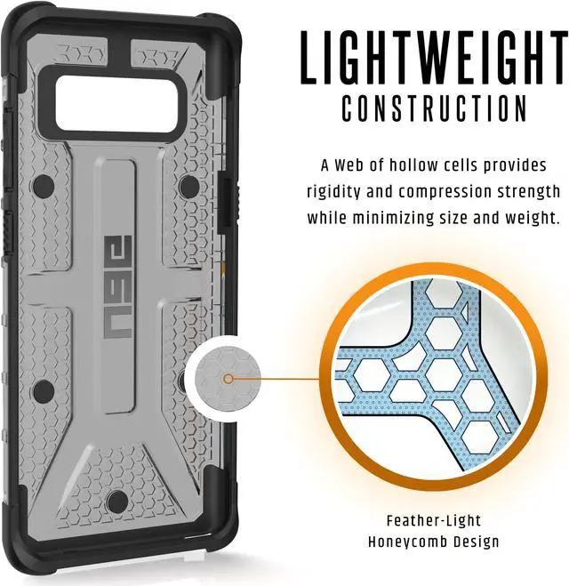 Alt view image 5 of 9 - UAG Samsung Galaxy Note 8 Plasma Feather-Light Rugged [Ash] Military Drop Tested Phone Case