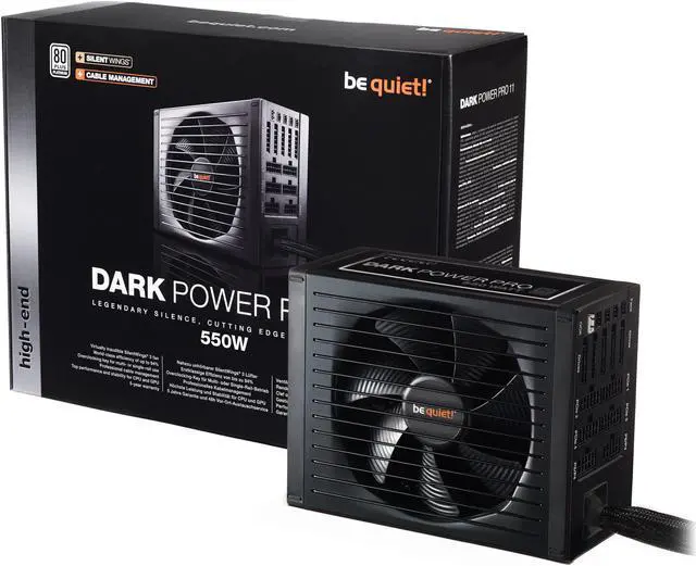 Alt view image 4 of 7 - be quiet! Dark Power Pro 11 550W 12V ATX Power Supply | 80 Plus Platinum Certified | Fully Modular Power Supply | Low-Noise | Silent Wings 3 Fan