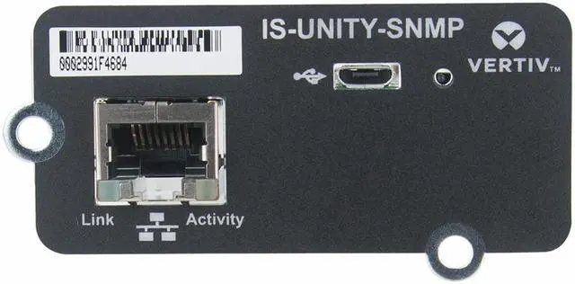 Alt view image 3 of 7 - Vertiv Liebert IntelliSlot Unity - SNMP - Network Card | Remote Monitoring - Data Center Monitoring| Adapter| 10Mb LAN/100Mb LAN |Micro-USB Port
