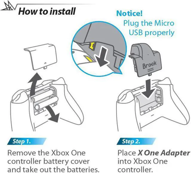 Alt view image 6 of 7 - Brook X One Adapter for Xbox One Controller to PS4 Nintendo Switch Remap Turbo Wireless Adapter & Rechargeable Battery