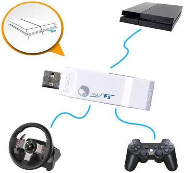 Brook USB Adapter for PS3 to for PS4 Gaming Super Converter White