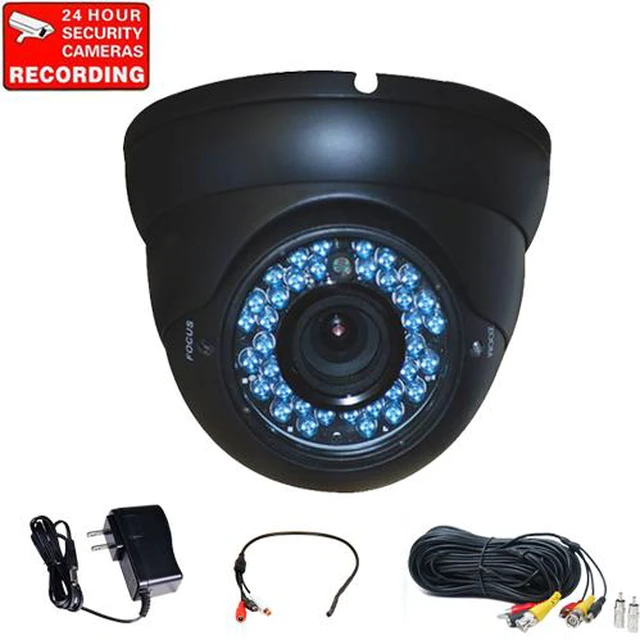 Main image of VideoSecu CCTV CCD Security Camera IR Day Night Vision 36 LEDs 4-9mm Varifocal Lens Indoor Outdoor Weatherproof with Power Supply, Cable and Audio Microphone chu