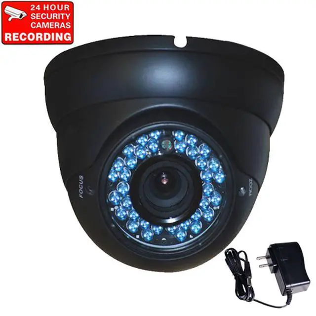 Main image of VideoSecu Dome CCTV Vandal Proof Outdoor Weatherproof IR Day Night Security Camera Vari-focal 4 - 9mm Built-in 1/3 inch CCD 480 TV Lines 36 LEDs with Power Supply AF6