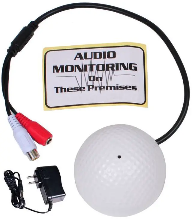 Main image of VideoSecu CCTV RCA Audio Mic High Sensitive Security Camera Microphone w/ Power Supply A91