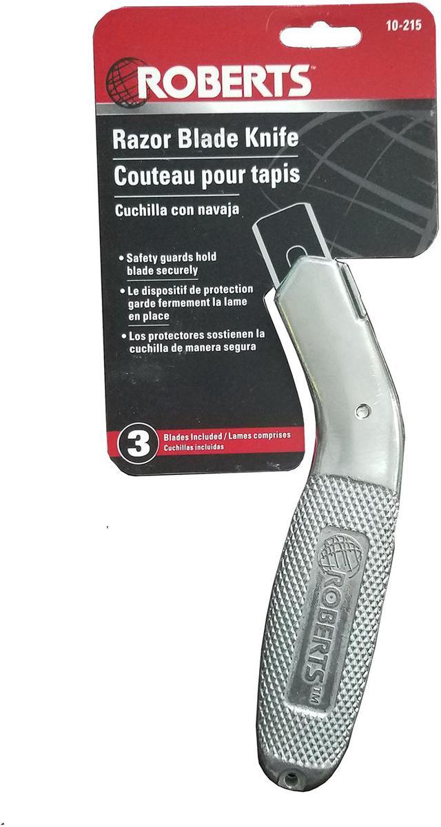 ROBERTS 10-215 Carpet Knife, Fixed Blade, Rounded Razor, General Purpose, 