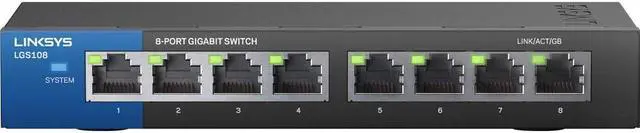 Alt view image 3 of 3 - Linksys 8-Port Business Desktop Gigabit Switch (LGS108)