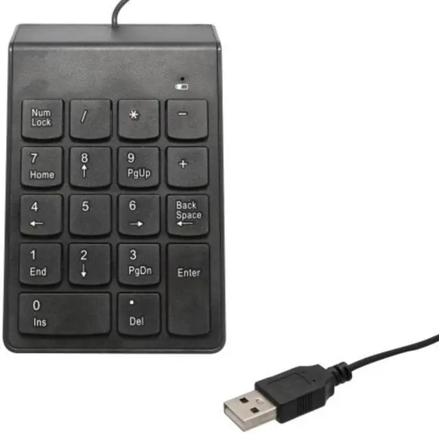Main image of SYBA Wired USB 2.0 Numeric Keypad 18 Keys for Notebook Laptops - CL-USB-NUMSPC