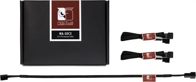 Main image of Noctua NA-SEC2, 3 Pin Fan Extension Cables (30cm, Black)