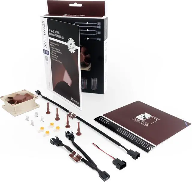 Alt view image 5 of 8 - Noctua NF-A6x25 5V PWM, Premium Quiet Fan, 4-Pin, 5V Version (60mm, Brown)