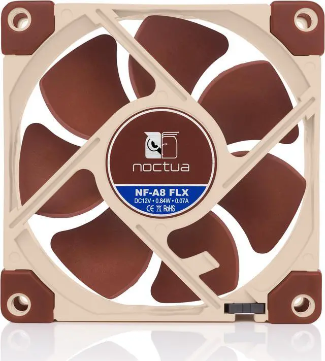 Alt view image 4 of 7 - Noctua NF-A8 FLX, Premium Quiet Fan, 3-Pin (80mm, Brown)