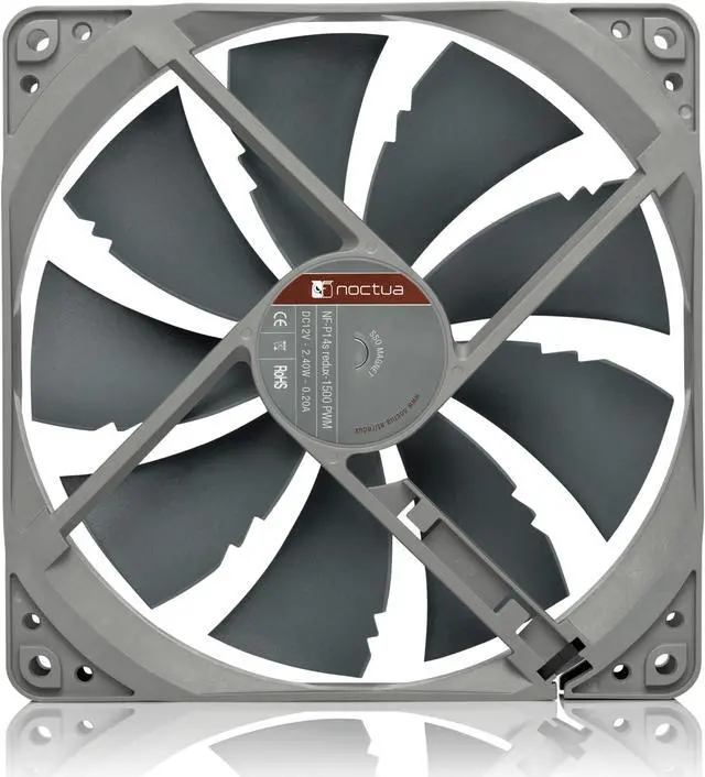 Alt view image 4 of 7 - Noctua NF-P14s redux-1500 PWM, High Performance Cooling Fan, 4-Pin, 1500 RPM (140mm, Grey)