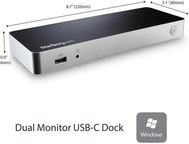 Alt view image 2 of 7 - StarTech MST30C2HHPD Dual Monitor USB C Dock - For Windows Laptops - 4K MST - with 60W Power Delivery (USB PD) - Laptop Docking Station